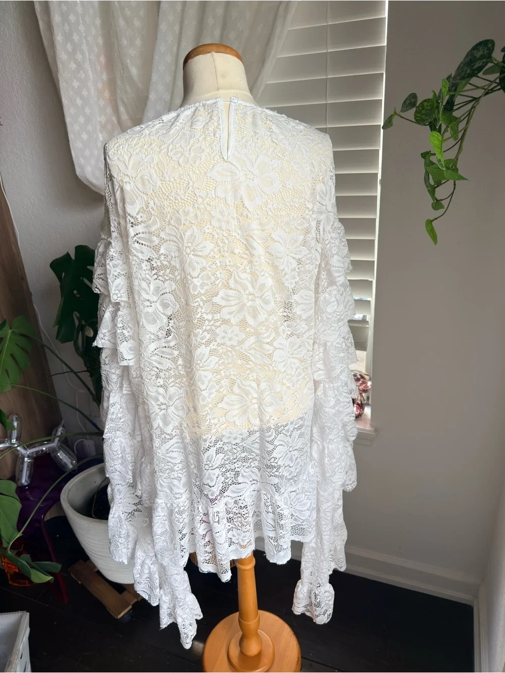 White Lace Layered tunic dress